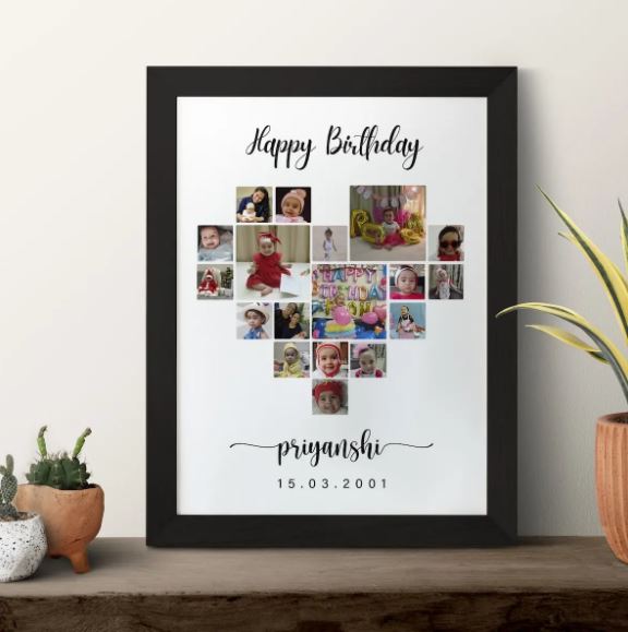 Happy Birthday With Names Customised Photo For Couple, Parents,Friend (A4)