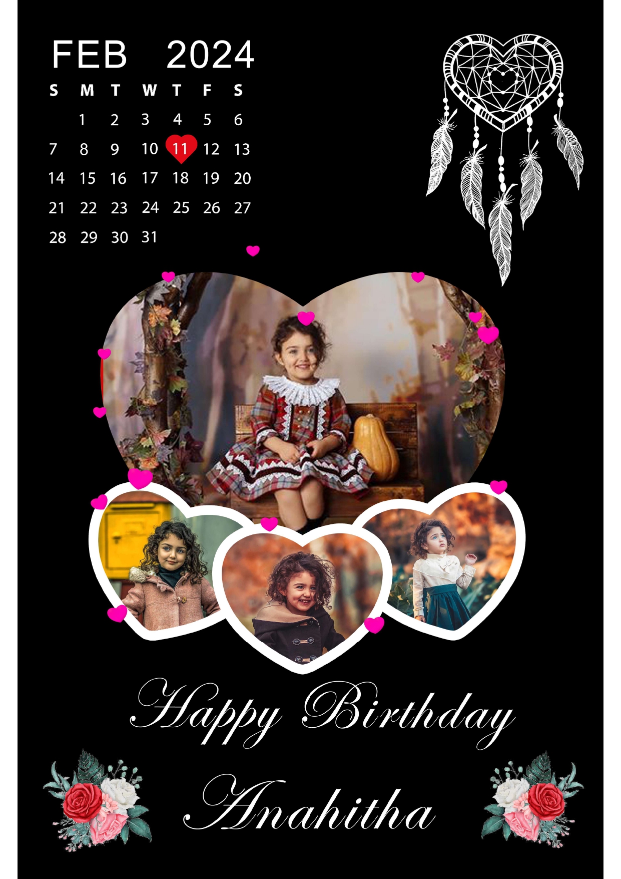 RRC (24) Customized Personalised Photo Frame With Photo Birthday Photo Framee(Size A4)-CODE-RRC24 - Image 1