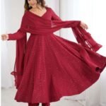 Anarkali Kurti - Maroon Style
