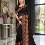 Chiffon Saree - Black Style