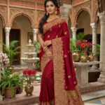 Chiffon Saree - Red Style